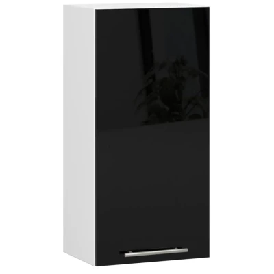 Oberschrank 40 cm VERMINA – weiß/schwarz glänzend