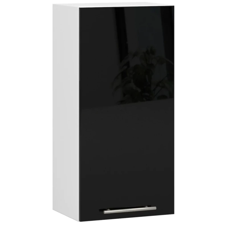 Oberschrank 40 cm VERMINA – weiß/schwarz glänzend