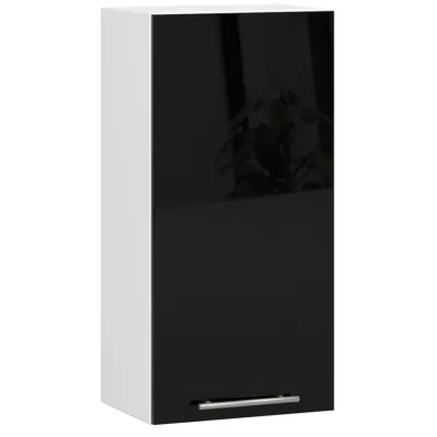 Oberschrank 40 cm VERMINA – weiß/schwarz glänzend
