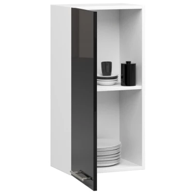Oberschrank 40 cm VERMINA – weiß/schwarz glänzend