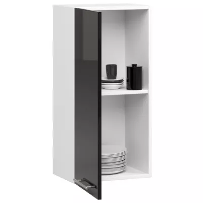 Oberschrank 40 cm VERMINA – weiß/schwarz glänzend