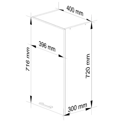 Oberschrank 40 cm VERMINA – weiß/rot glänzend