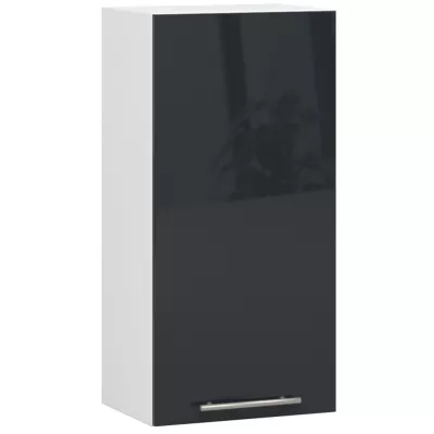 Oberschrank 40 cm VERMINA – Weiß/Dunkelgrau glänzend