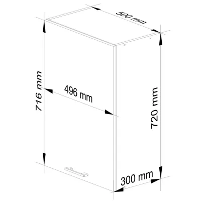 Küchenoberschrank 50 cm VERMINA - Weiß/Cappuccino glänzend