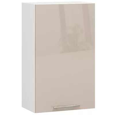 Küchenoberschrank 50 cm VERMINA - Weiß/Cappuccino glänzend