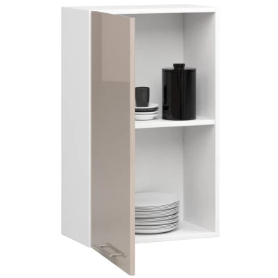 Küchenoberschrank 50 cm VERMINA - Weiß/Cappuccino glänzend