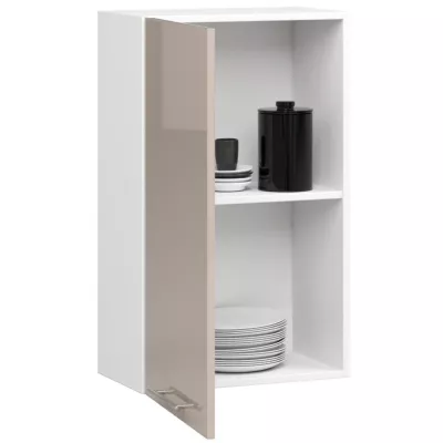 Küchenoberschrank 50 cm VERMINA - Weiß/Cappuccino glänzend