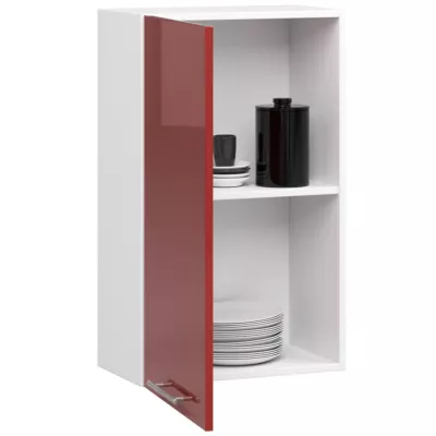 Küchenoberschrank 50 cm VERMINA – weiß/rot glänzend