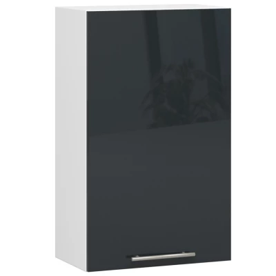 Küchenoberschrank 50 cm VERMINA – Weiß/Dunkelgrau glänzend