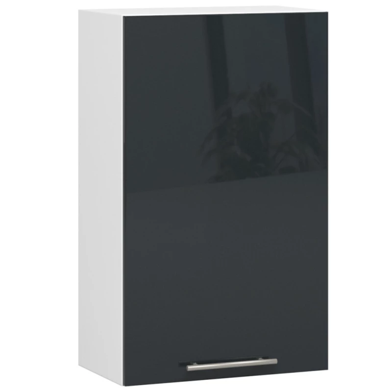 Küchenoberschrank 50 cm VERMINA – Weiß/Dunkelgrau glänzend