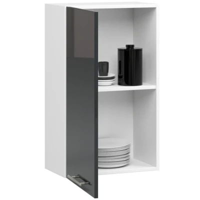 Küchenoberschrank 50 cm VERMINA – Weiß/Dunkelgrau glänzend