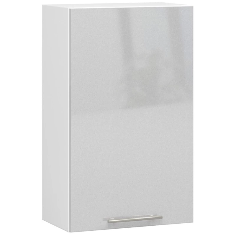 Küchenoberschrank 50 cm VERMINA – weiß/hellgrau glänzend