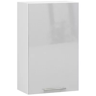 Küchenoberschrank 50 cm VERMINA – weiß/hellgrau glänzend