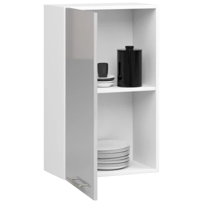 Küchenoberschrank 50 cm VERMINA – weiß/hellgrau glänzend