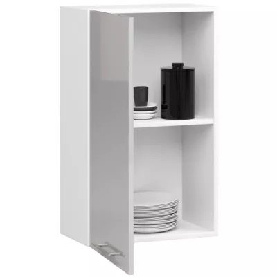 Küchenoberschrank 50 cm VERMINA – weiß/hellgrau glänzend