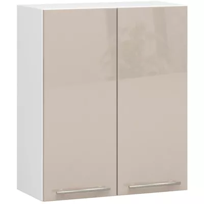 Oberschrank 60 cm VERMINA - Weiß/Cappuccino glänzend