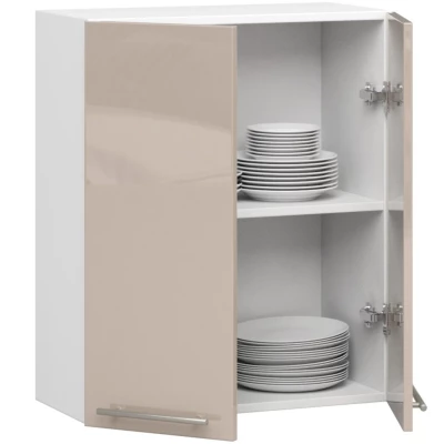 Oberschrank 60 cm VERMINA - Weiß/Cappuccino glänzend