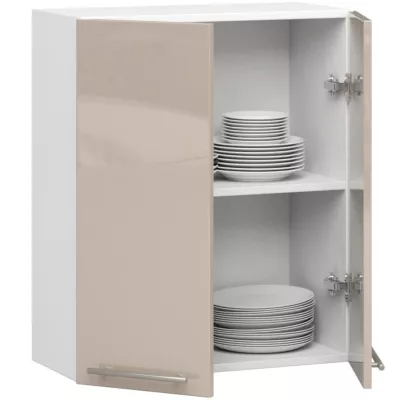 Oberschrank 60 cm VERMINA - Weiß/Cappuccino glänzend