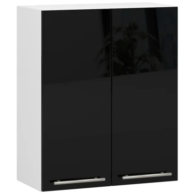 Oberschrank 60 cm VERMINA – weiß/schwarz glänzend