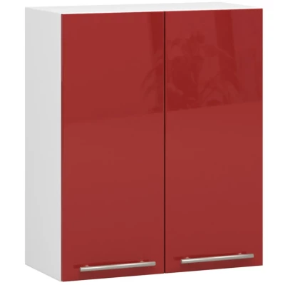 Küchenoberschrank 60 cm VERMINA – weiß/rot glänzend