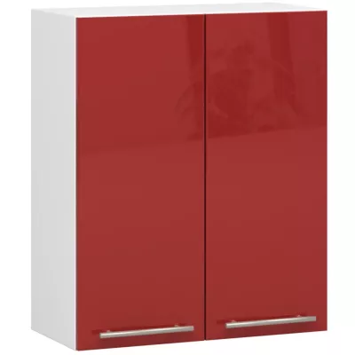 Küchenoberschrank 60 cm VERMINA – weiß/rot glänzend