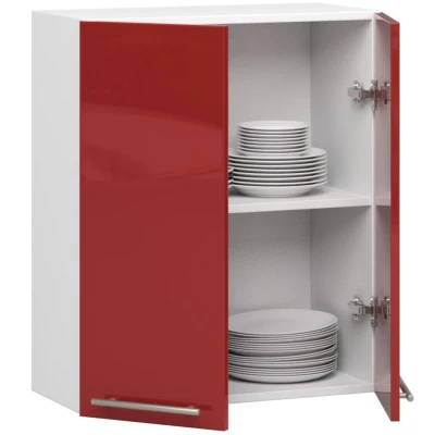 Küchenoberschrank 60 cm VERMINA – weiß/rot glänzend