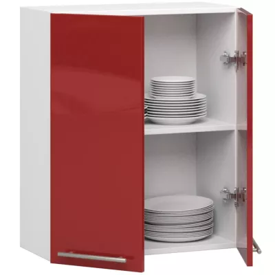 Küchenoberschrank 60 cm VERMINA – weiß/rot glänzend