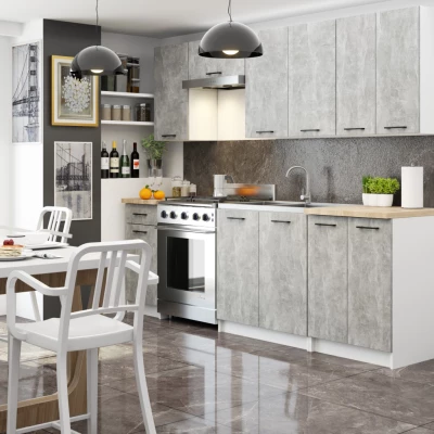 Oberschrank 60 cm VERMINA - weiß / Beton