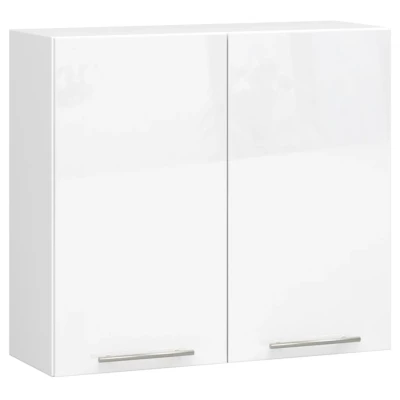 Oberschrank 80 cm VERMINA - weiß / weiß glänzend