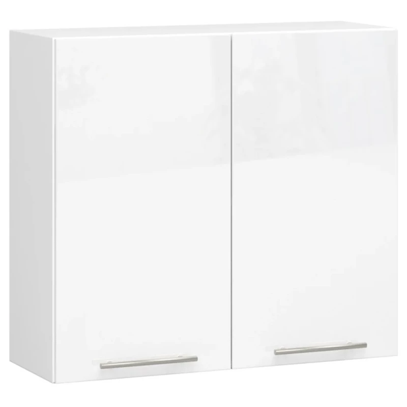 Oberschrank 80 cm VERMINA - weiß / weiß glänzend