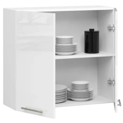 Oberschrank 80 cm VERMINA - weiß / weiß glänzend