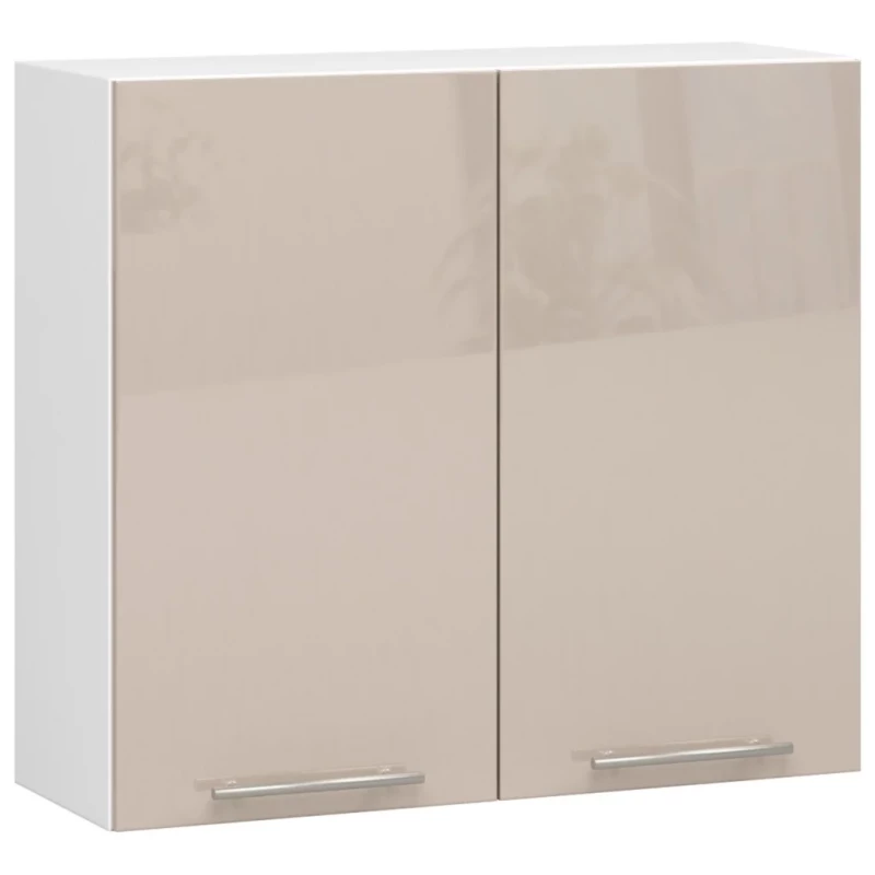 Oberschrank 80 cm VERMINA - Weiß/Cappuccino glänzend