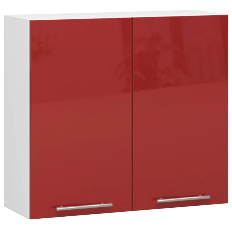 Küchenoberschrank 80 cm VERMINA – weiß/rot glänzend