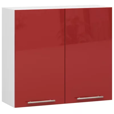 Küchenoberschrank 80 cm VERMINA – weiß/rot glänzend
