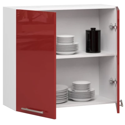 Küchenoberschrank 80 cm VERMINA – weiß/rot glänzend