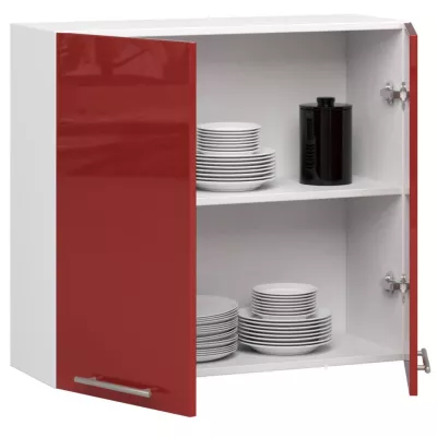Küchenoberschrank 80 cm VERMINA – weiß/rot glänzend
