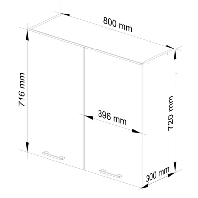 Oberschrank 80 cm VERMINA - weiß/grau