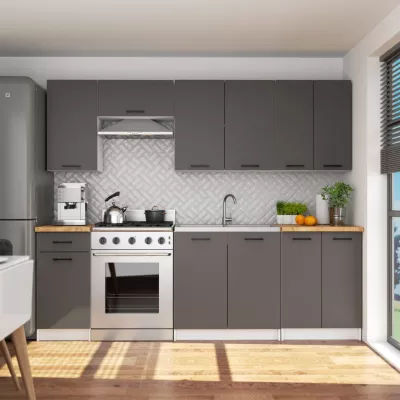 Oberschrank 80 cm VERMINA - weiß/grau