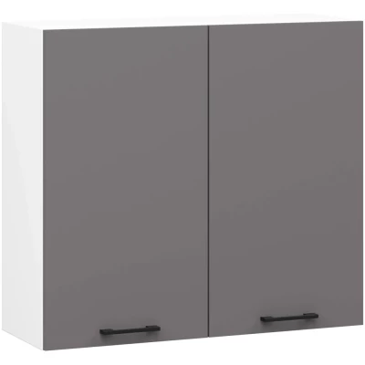 Oberschrank 80 cm VERMINA - weiß/grau