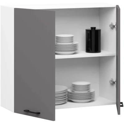 Oberschrank 80 cm VERMINA - weiß/grau