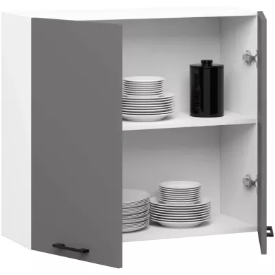 Oberschrank 80 cm VERMINA - weiß/grau
