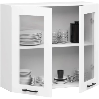 Oberschrank aus Glas, 80 cm, Vermina - Weiß