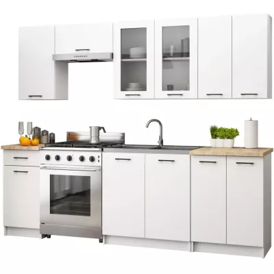 Oberschrank aus Glas, 80 cm, Vermina - Weiß