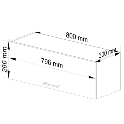 Hängeschrank mit Flügeltüren, 80 cm, Vermina - Weiß