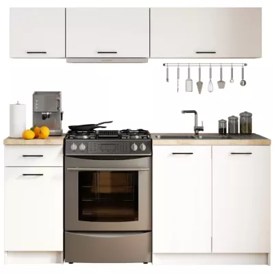 Hängeschrank mit Flügeltüren, 80 cm, Vermina - Weiß