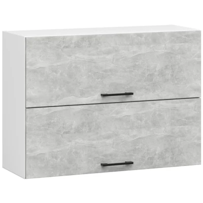 Oberer, wandmontierter Küchenschrank 80 cm VERMINA - weiß / Beton