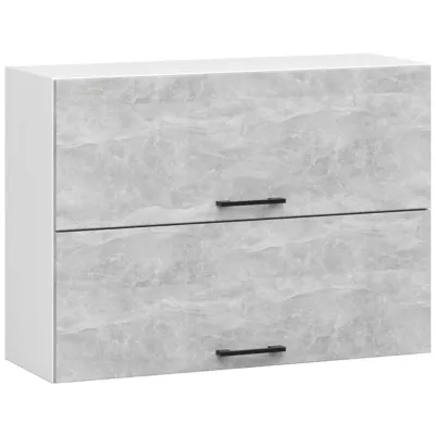 Oberer, wandmontierter Küchenschrank 80 cm VERMINA - weiß / Beton