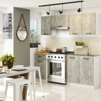 Wandhängender Küchenschrank 30 cm VERMINA - weiß / Beton