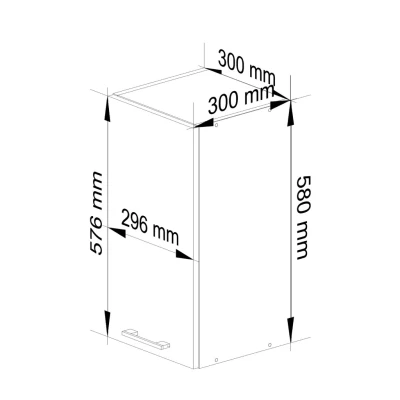 Wandhängender Küchenschrank 30 cm VERMINA - weiß/grau