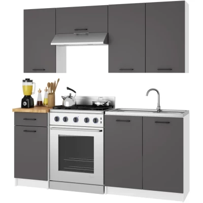 Wandhängender Küchenschrank 30 cm VERMINA - weiß/grau